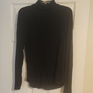Prana Elegant Black Turtleneck Blouse